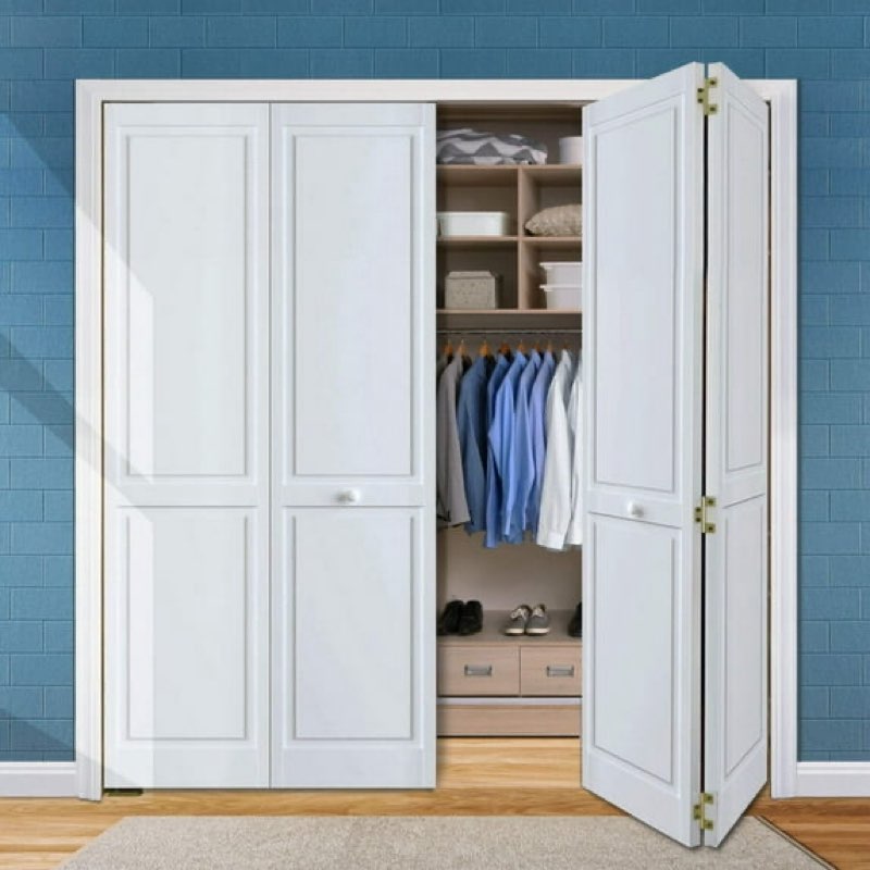 (Incomplete only 1 box) Bi-fold Traditional Four Panel White (1x30x80) 