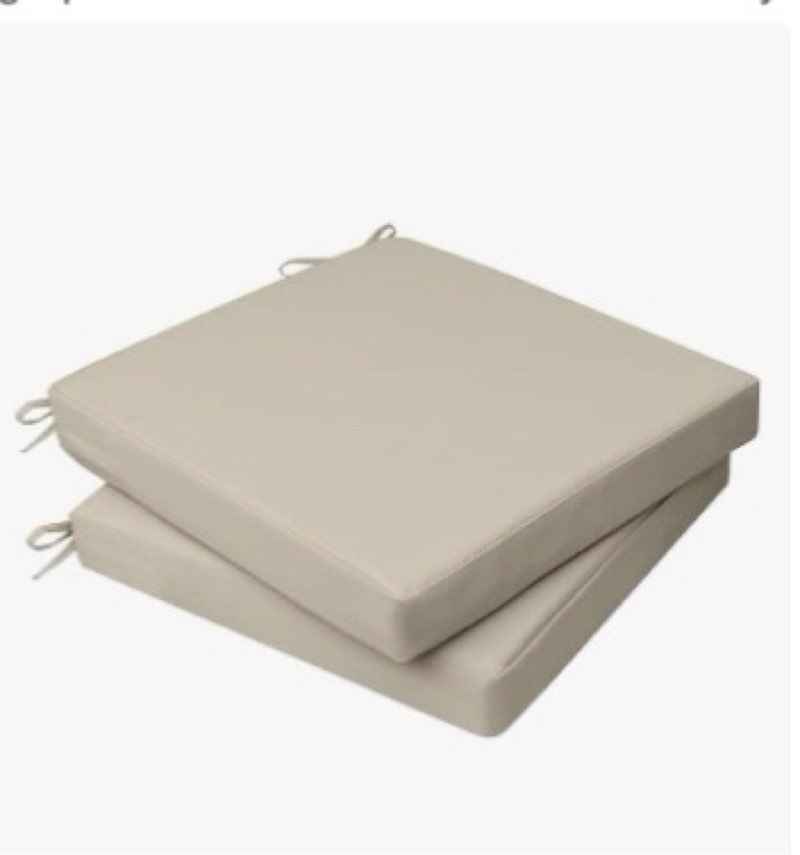 AAAAAcessories Outdoor Seat Cushions for Chairs, Waterproof, Fade-Resistant, 19" x 19" x 3", Patio F