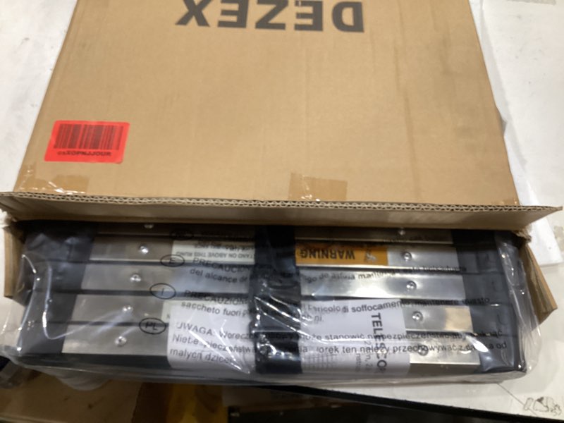 Condition photo showing New/Like New for dezex telescoping ladders 8.5 ft stainless steel ladder - one-button retraction telescopic ladder for home, rv, attic, loft, extension ladders with 2 triangle stabilizers, lasts 330 lbs silver 8.5 ft