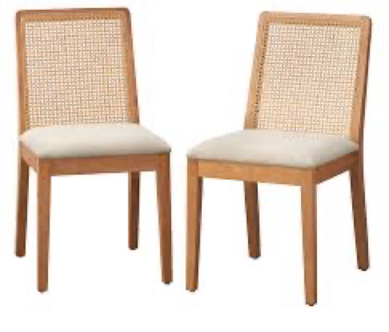 (Set of 2) Azavion Cane Dining Chair