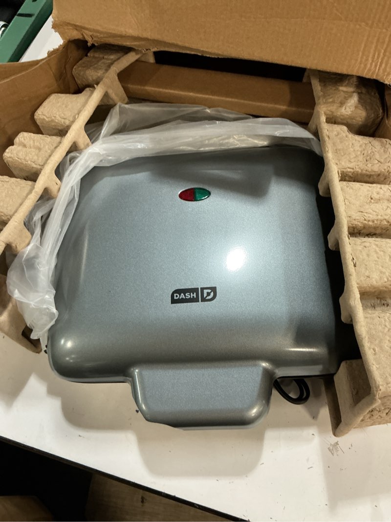 Condition photo showing Good Condition for dash no-drip nonstick belgian waffle maker - graphite: aluminum & plastic, 1200w, nonstick surface, 99 sq in grill area