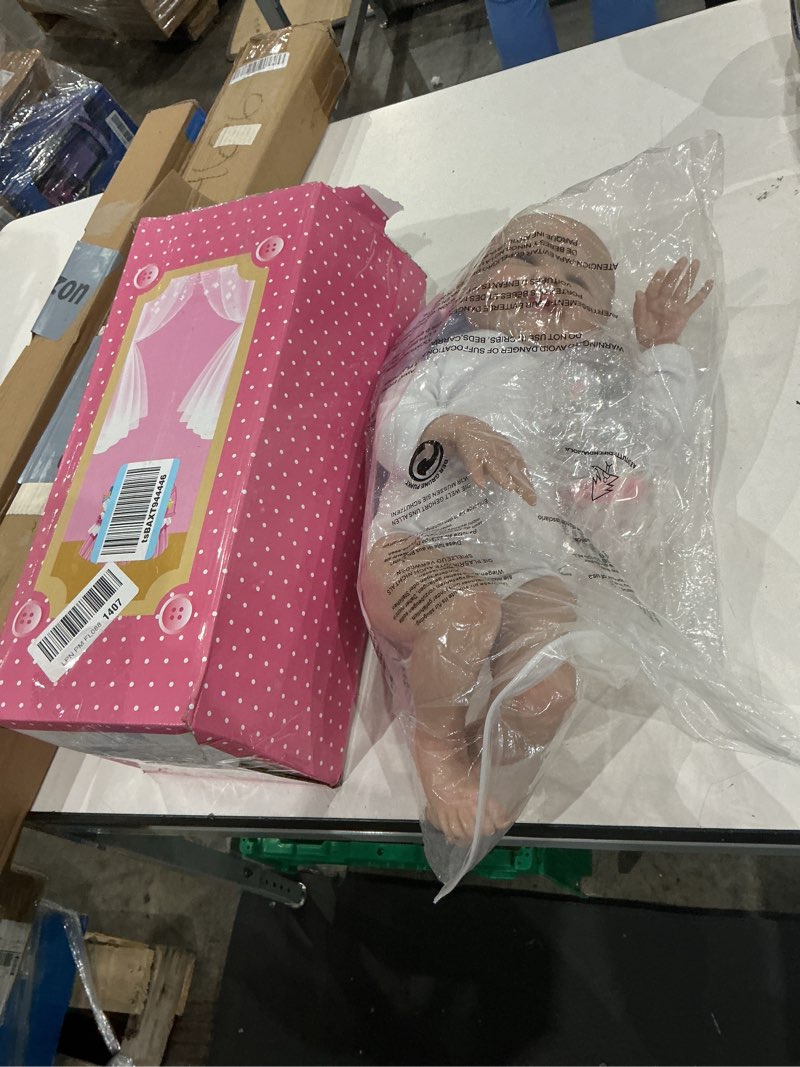 Condition photo showing Good Condition for 20 inch asleep baby reborn 3d-paint skin with visible veins cloth body doll, soft vinyl newborn girl toy like an real