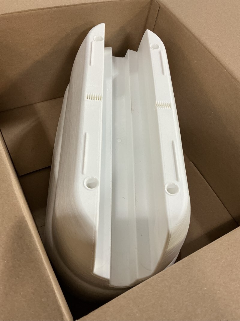 Condition photo showing New/Like New for bloomers railing planter with drainage holes – 24" weatherproof resin planter – polyethylene plastic - white white 24.3 × 10.5 × 9.5 inches