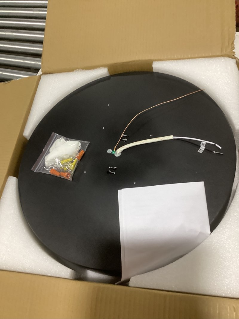 Condition photo showing Good Condition for 18 inch large flush mount ceiling light fixture,5cct dimmable led ceiling lights, modern black round lamp fixture living room bedroom laundry room bathroom 18.1in black