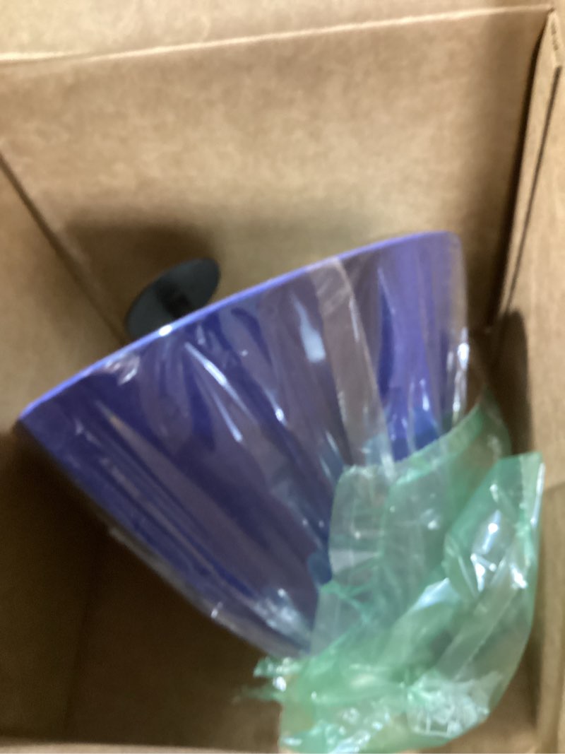Condition photo showing Good Condition for aspen creative 56033, hardback empire transitional uno lamp shade, cobalt blue, 4" top x 10" bottom x 7" slant, slip uno 33mm navy blue