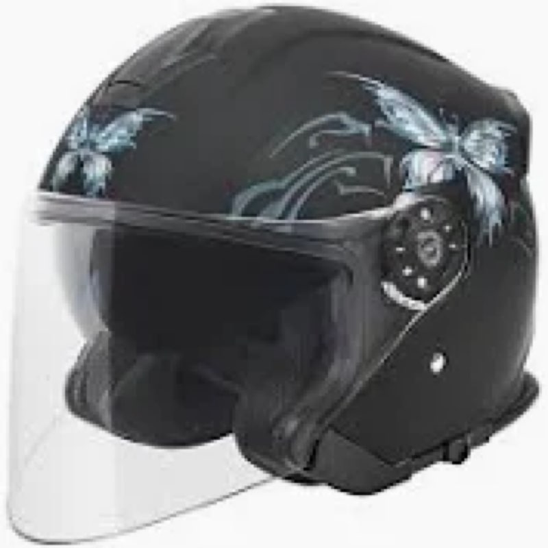 vcan v88 3/4 open face motorcycle scooter helmet ece & dot approved