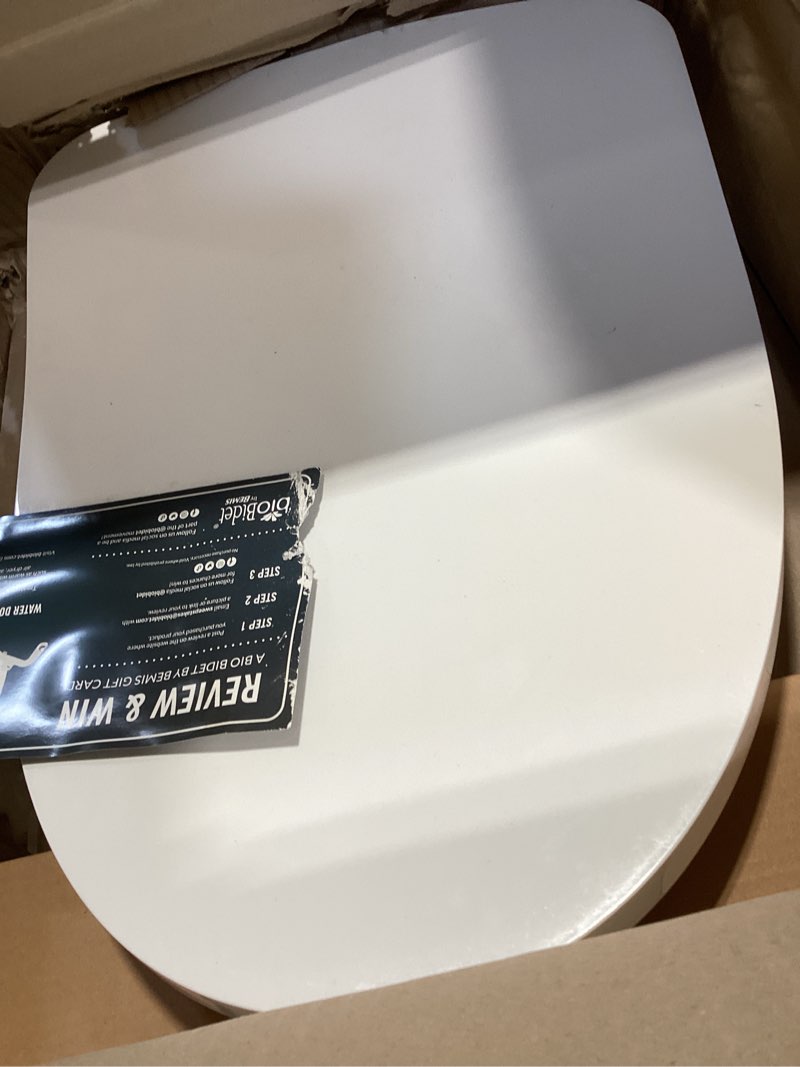 Condition photo showing As Is for bio bidet bb1200 elongated smart bidet, warm water wash, heated seat & dryer, app & remote control bidet + air dryer + remote
