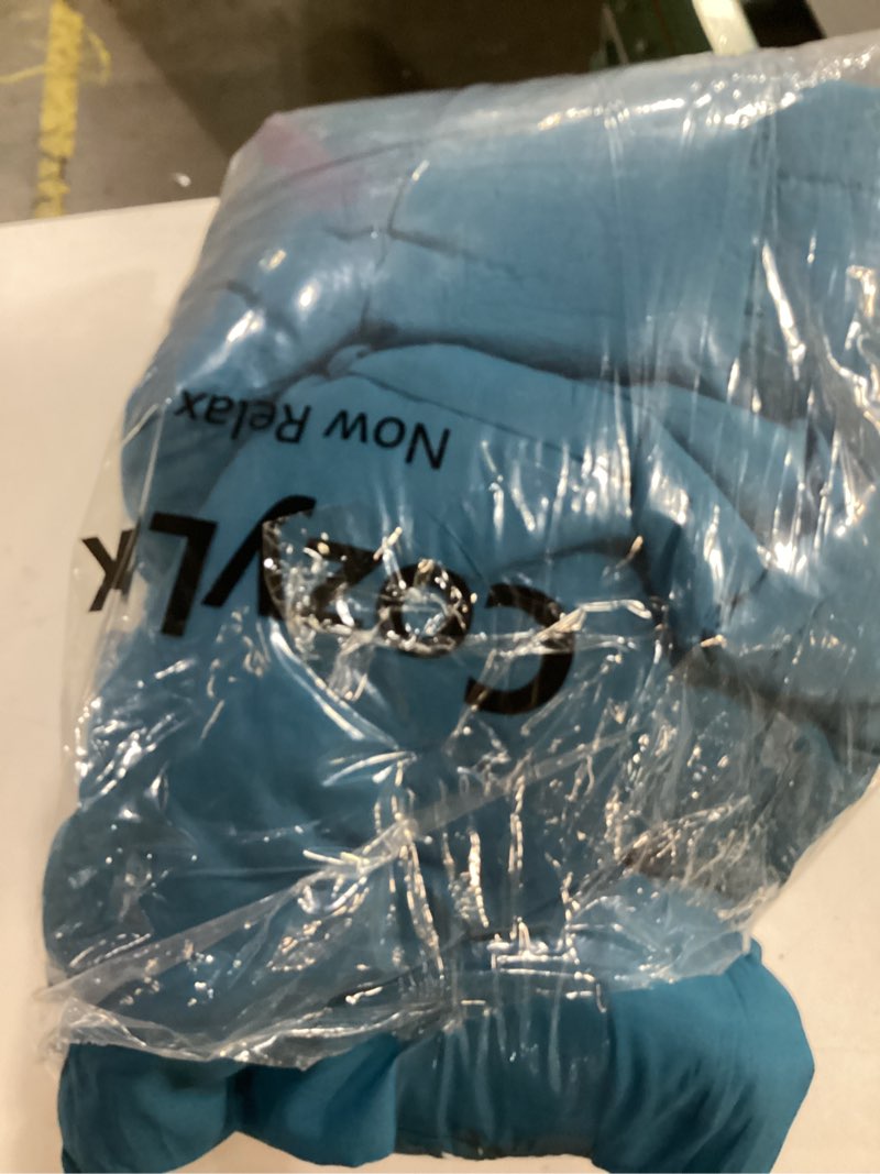 Condition photo showing Good Condition for CozyLux King Size Comforter Set Teal, 7 Pieces Bed in a Bag, Teal Comforter King Size, All Season Bedding Sets with Stitch Quilted Comforter, Flat Sheet, Fitted Sheet, Pillowcases Teal King