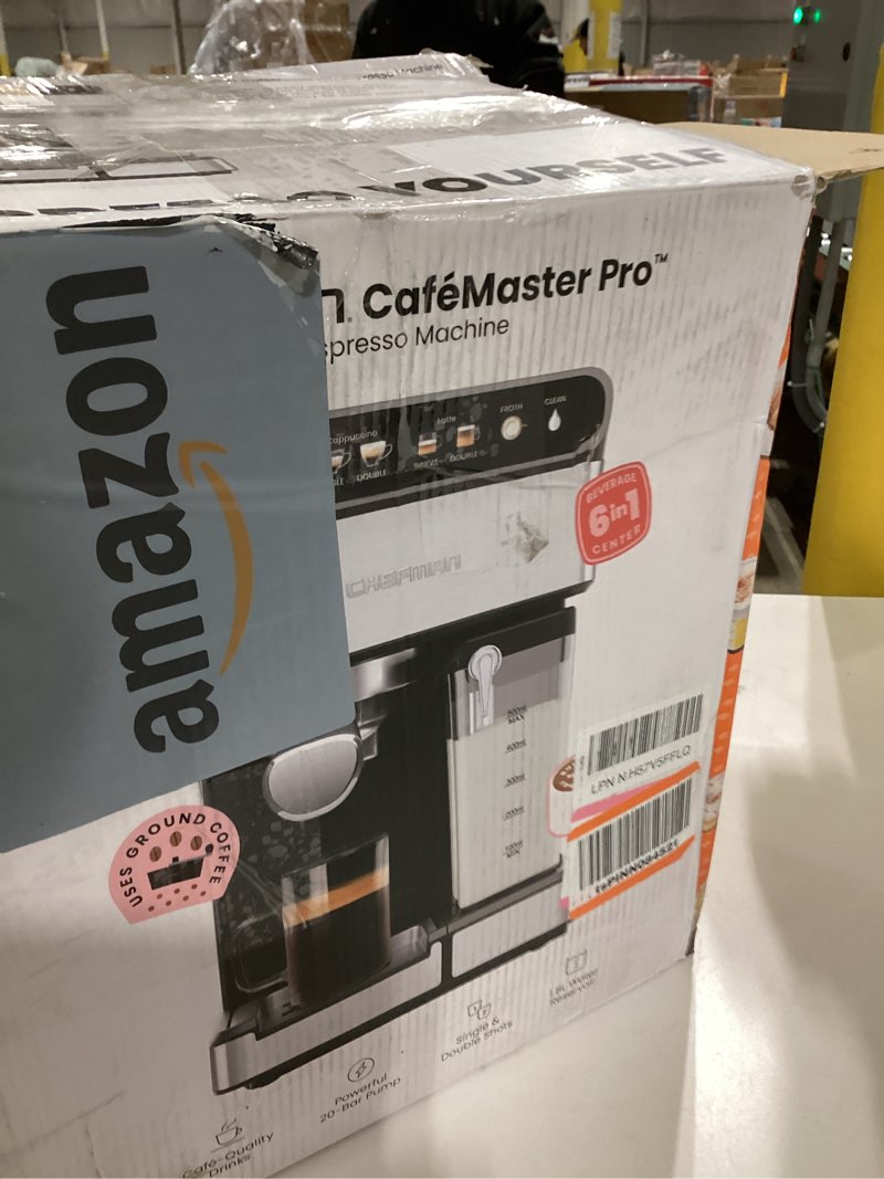 Chefman CaféMaster Pro Espresso Machine, Brew Single or Double Shots, Coffee Maker with Built-In Mil