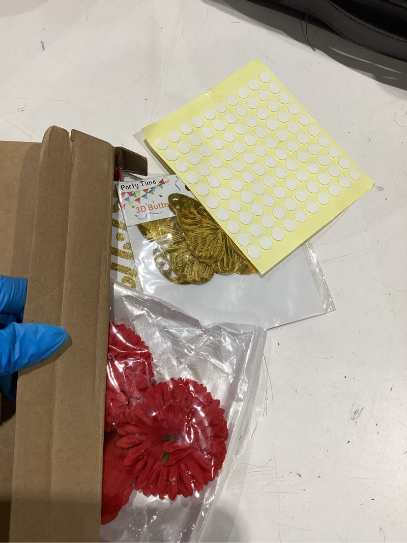 Condition photo showing Good Condition for wavwavw 43 pcs diy graduation cap decorations kit, grad cap decorations included faux flowers 3d butterfly self adhesive rhinestones stickers alphabet letter stickers for 2026 grad party(red)