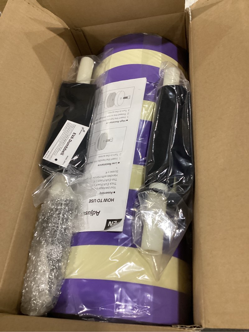 Condition photo showing New/Like New for sportneer adjustable resistance water weights: pool exercise dumbbell set of 2 eva foam pool weights with handle strip aquatic exercise equipment for water aerobics striped purple adjustable water weights