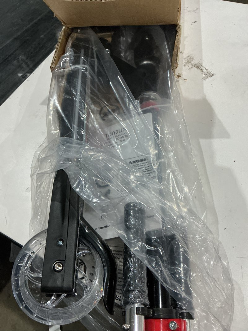 Condition photo showing Good Condition for tonbux scooters for kids 5-12, 2 wheel scooters with cool light up stem, wheels, and deck, 3 level adjustable height kick scooter, foldable and lightweight scooter for kids 8-12 black