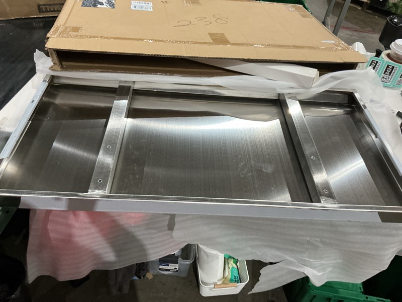 Condition photo showing As Is for (used, similar to but not exact)touch latch service revision hole cover, aluminum alloy hidden access doors, flush-mounted tiles/marble/wood veneer access hatch panels(wxh-50x50cm/20x20in)
