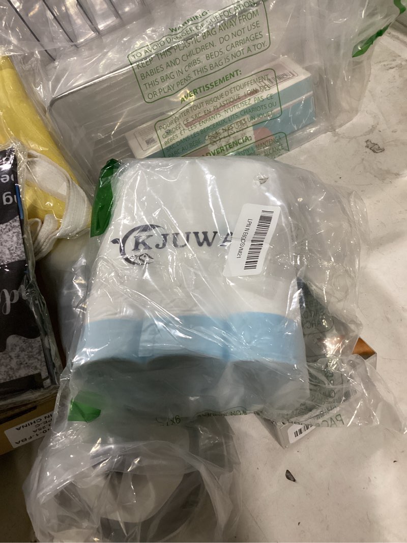Condition photo showing New/Like New for trash bags 3.2 gallon, 100 pcs bathroom garbage bags, blue strap kitchen garbage bags(white) with drawstring quickly pack garbage, waste basket liners