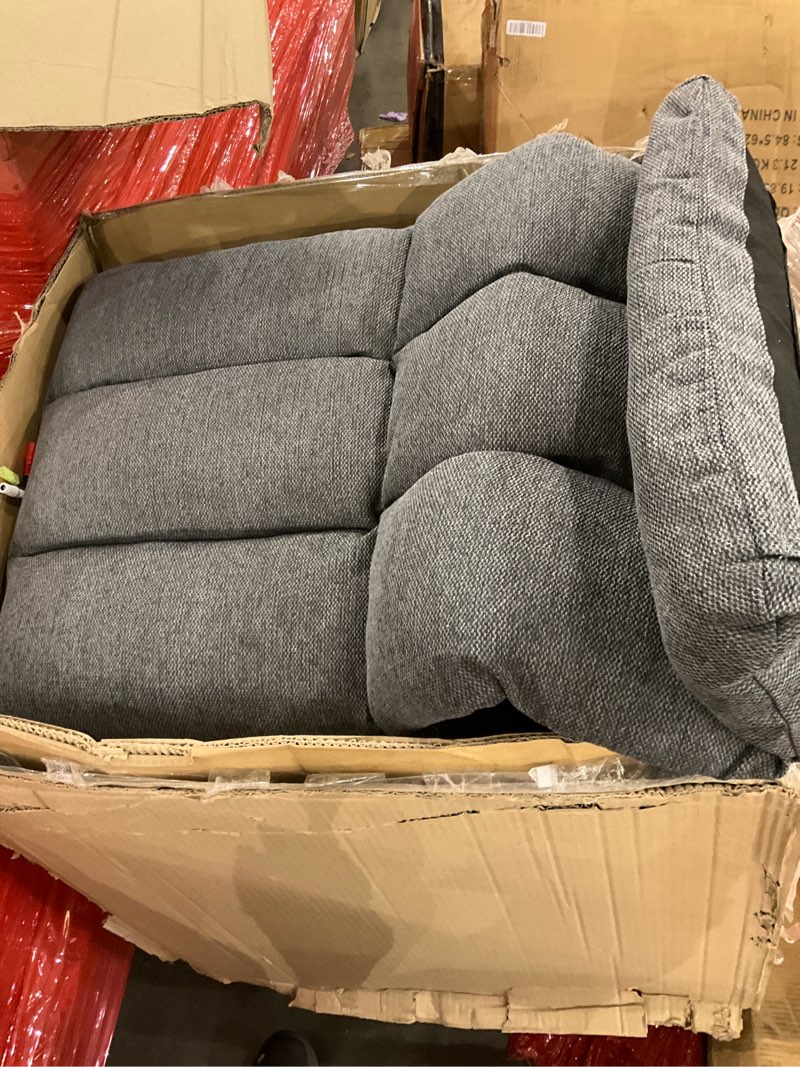 Condition photo showing As Is for DUMOS Power Lift Recliner Chair with Vibration Massage and Heat for Elderly, Ergonomic Overstuffed Breathable Fabric Reclining Chair with 3 Pockets, Remote Control, Living Room, Bedroom, Grey Grey Lift&Heat&Massage