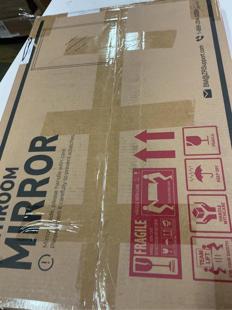 Condition photo showing New/Like New for TETOTE 16" x 24" Rectangle Wall Mirror Frameless Bathroom Mirror Beveled Tempered Edge Mirror for Bathroom, Vanity 24"L x 16"W