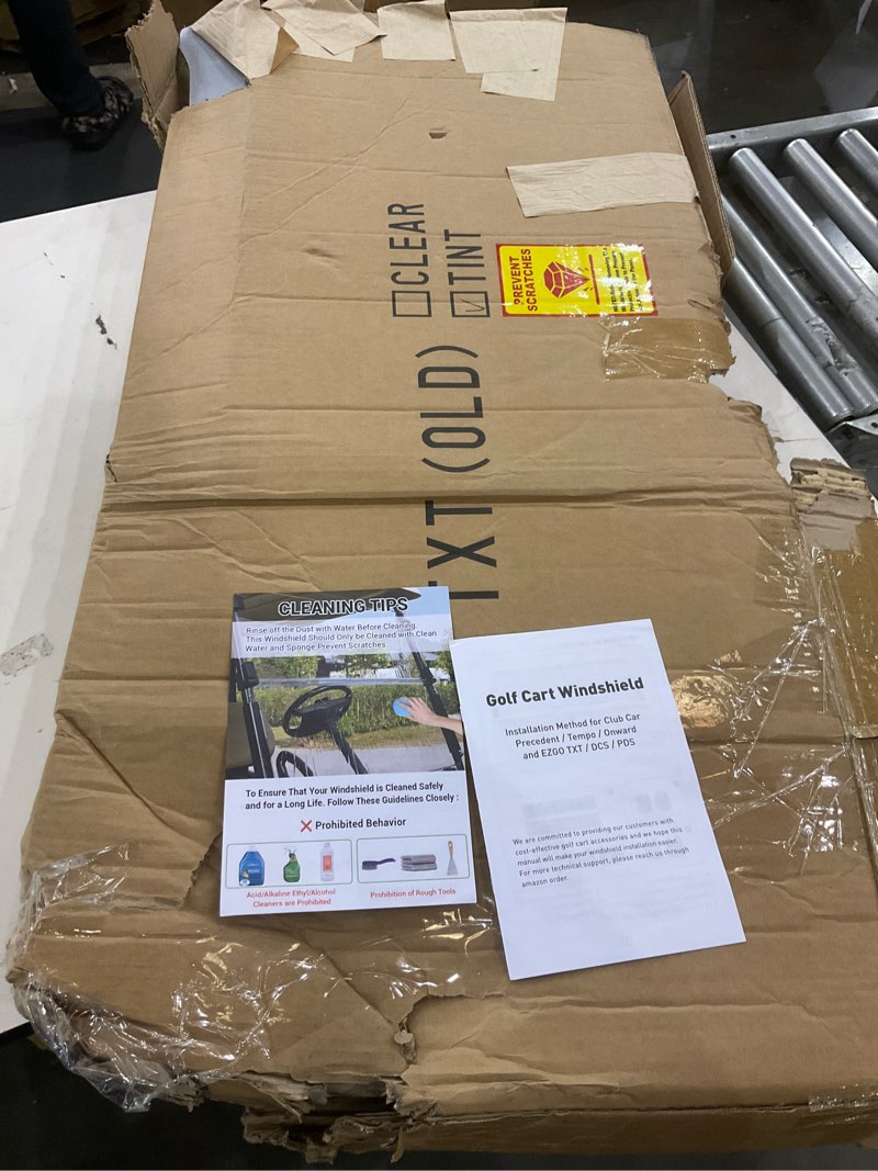 Condition photo showing As Is for Golf cart windshield