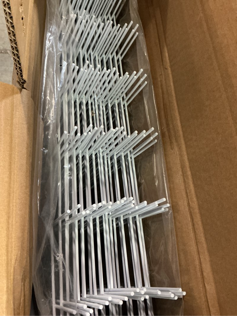 Condition photo showing Good Condition for 25 panels decorative garden fence, 32 in(h) x 50 ft(l) no dig dog fence outdoor for yard, rustproof tall metal garden fencing animal barrier with ground stakes, temporary fencing for patio, white 25 panels, 32in(h) x 50ft(l) white