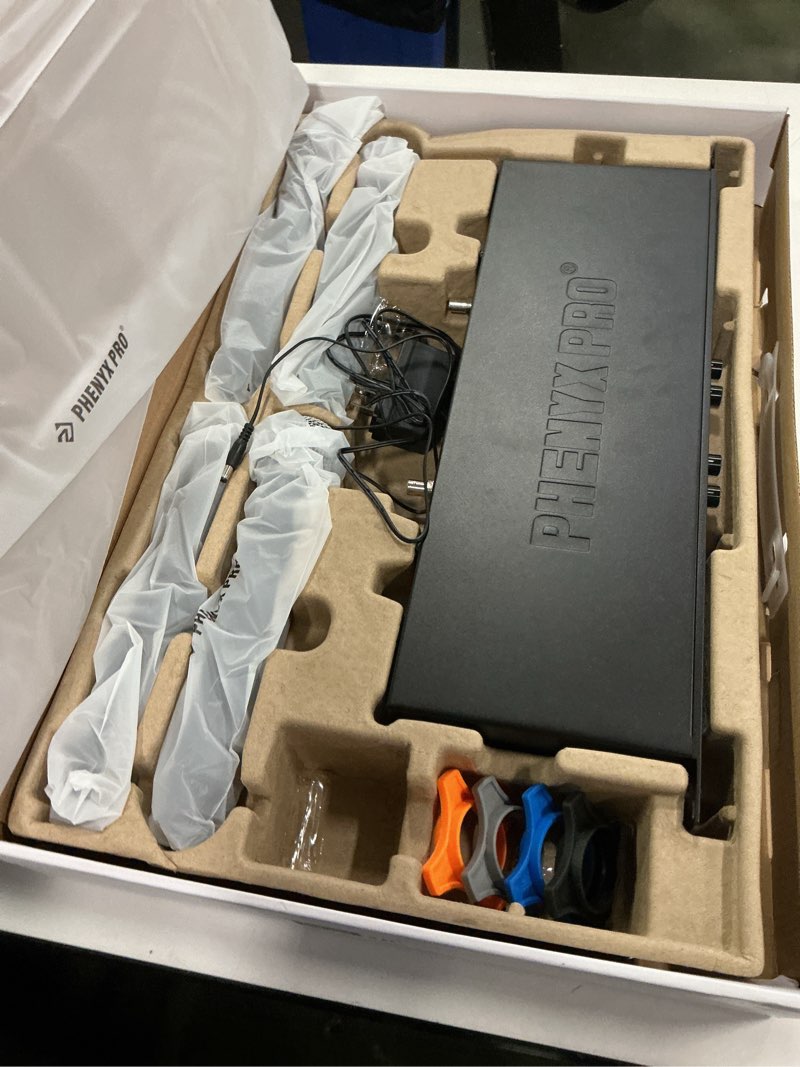 Condition photo showing Good Condition for Phenyx Pro Wireless Microphone System, 4-Channel UHF Wireless Mic, Fixed Frequency Metal Cordless Mic with 4 Handheld Dynamic Microphones, 260ft Range, Mics for Singing, Church(PTU-5000-4H)