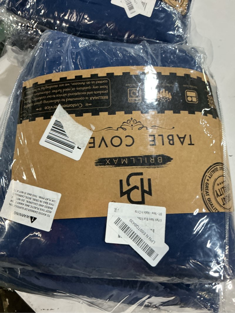 Condition photo showing New/Like New for brillmax 6 pack navy blue spandex table covers for 8 ft rectangle tables - 180 gsm thick stretch tablecloth fitted, reinforced foot pockets, wrinkle free cloth for wedding banquet party trade show navy blue 8ft, 6 pack
