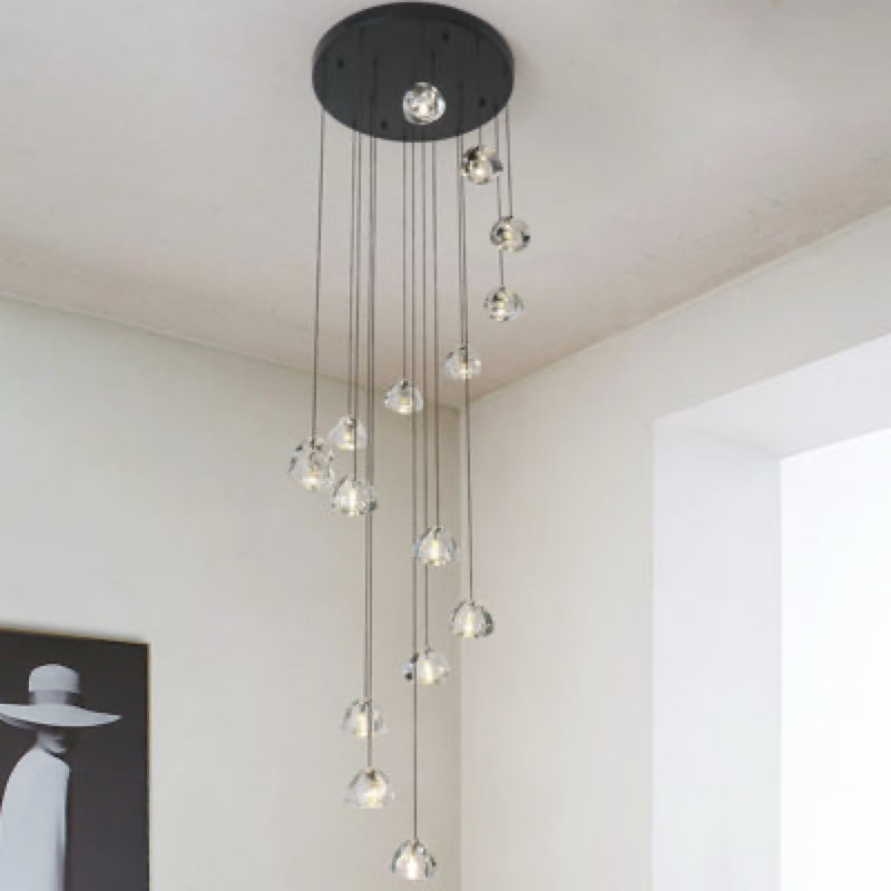 Rosenthal 16-Light 118" Long Chandelier Large Hanging pendant for Stairs High Ceiling