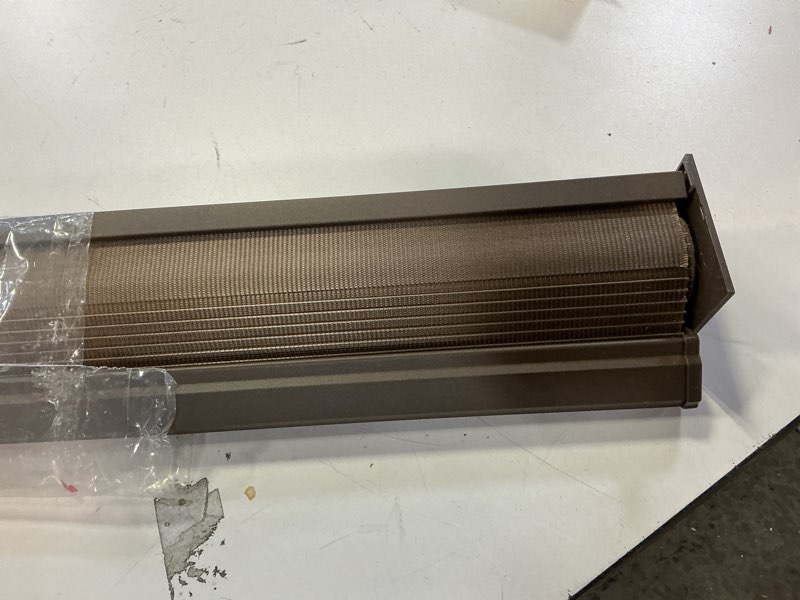 Condition photo showing As Is for Changshade Cordless Cellular Shades, Blackout Honeycomb Shades for Windows, Pull Down Pleated Blinds, Easy to Install for Indoor Windows and French Doors,24" W x 36" H, Light Brown Blackout Light Brown 24"W x 36"H