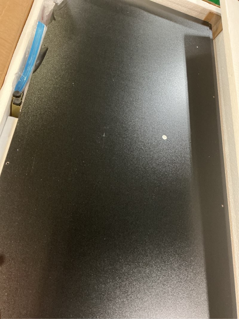 Condition photo showing Good Condition for homhedy 28.3" l cat litter box enclosure with metal frame, black and gold | hidden litter box furniture, cat house, pet storage cabinet, fit most of litter box, end table, morden style 28.3"l black