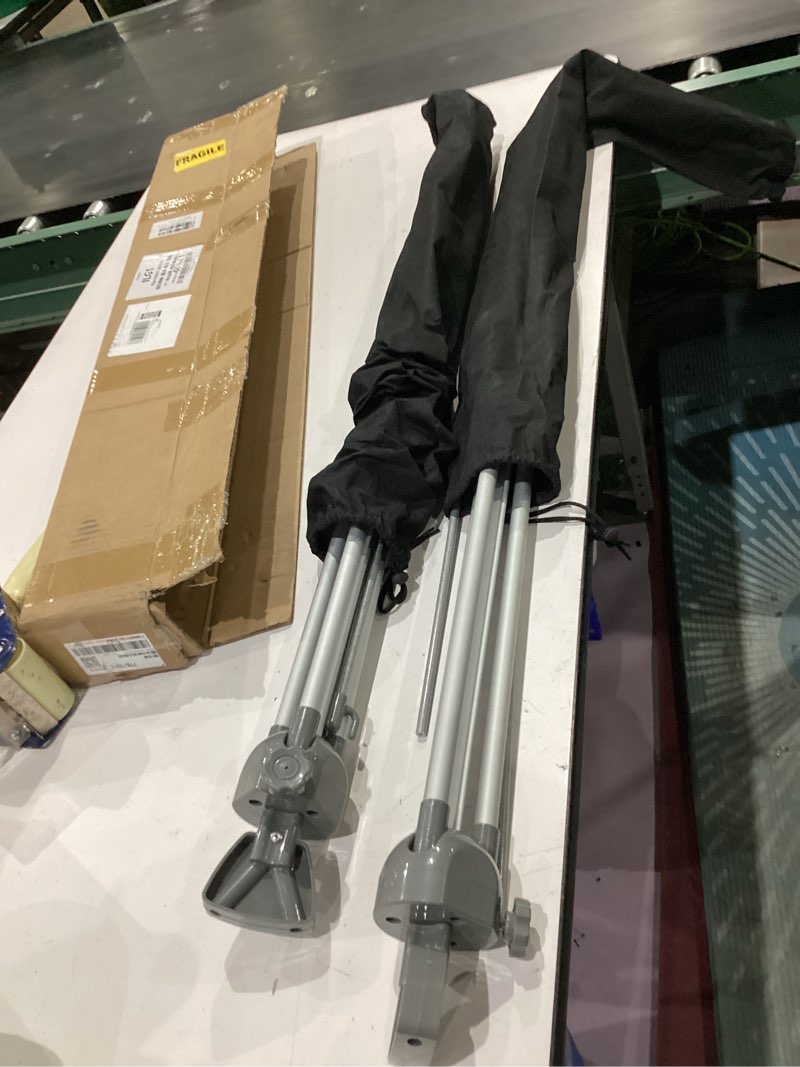 Condition photo showing As Is for x banner stand adjustable fit banner 23 x 63 to 32 x 78 inch(stand only), portable travel bag, bigger, more adaptable advertising, stores, tradeshow, restaurant, event, birthday & party (2 pack)