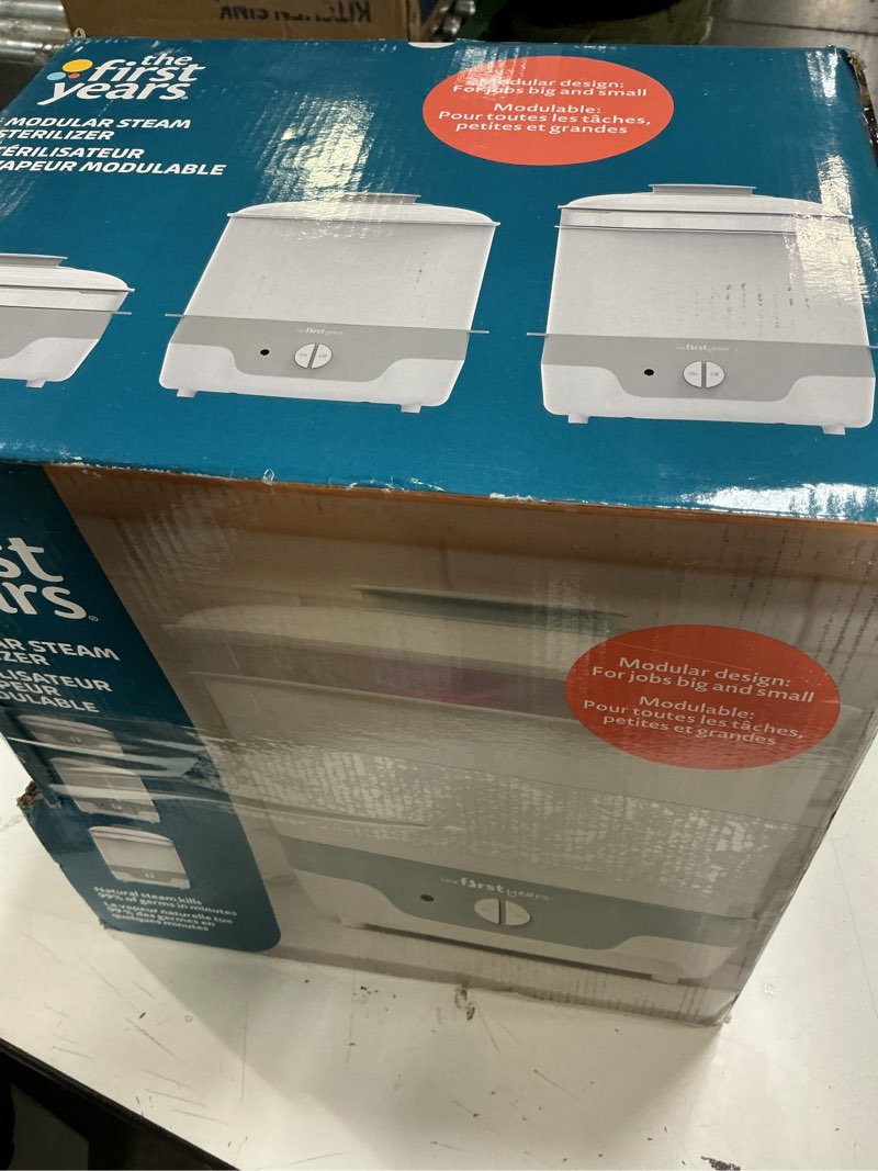Condition photo showing Good Condition for The First Years Modular Baby Bottle Sterilizer - Countertop Bottle Sterilizer - Sanitizes Baby Bottles, Baby Pacifiers, Breast Pump Parts - Baby Bottle Feeding Supplies Modular Sterilizer