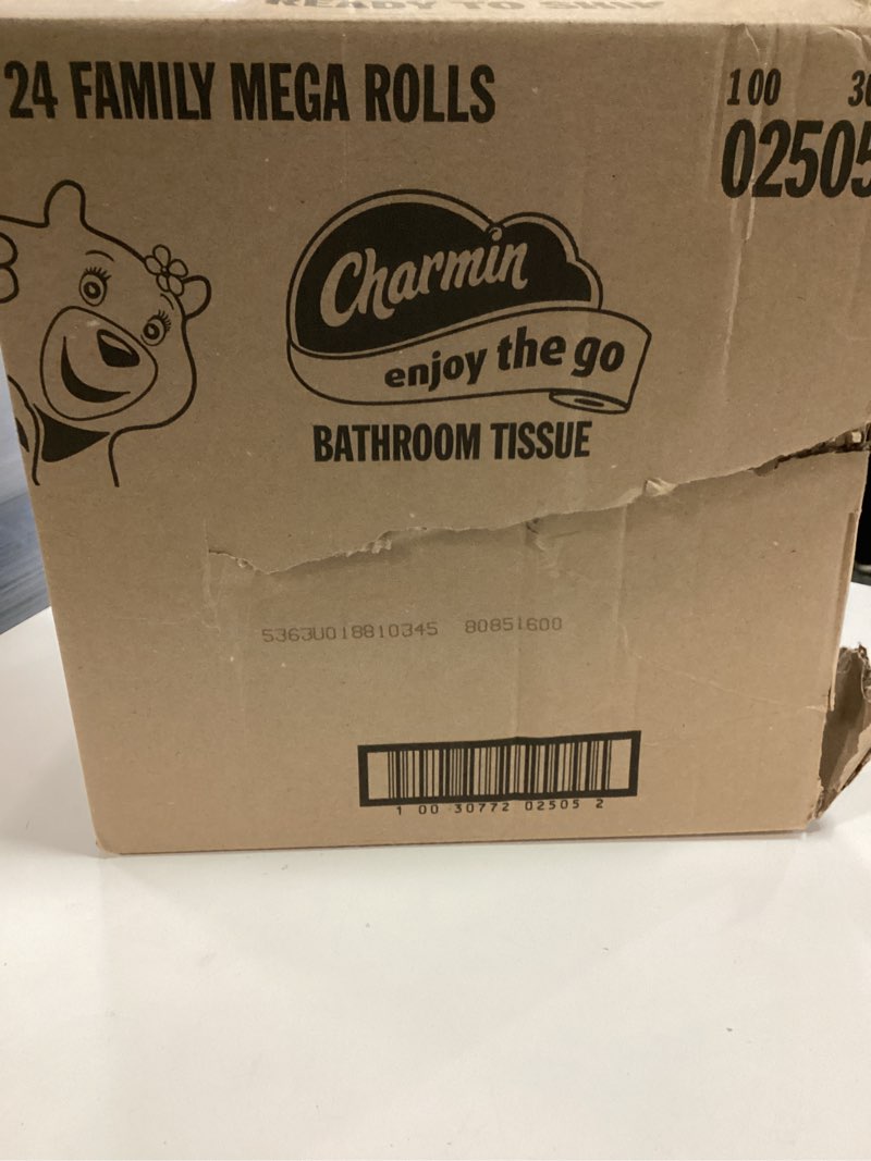 Condition photo showing New/Like New for Charmin Ultra Soft Cushiony Touch Toilet Paper, 24 Family Mega = 123 Regular Rolls, White Family Mega 24 Rolls (267 Sheets)