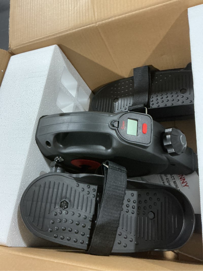 Condition photo showing As Is for Sunny Health & Fitness Smart Mini Elliptical Trainer, Indoor Under-Desk Pedal Exerciser for Mobility & Cardio Workout, Free SunnyFit App Connection, Optional Motorized w/Remote Control Motorized w/18 Speed