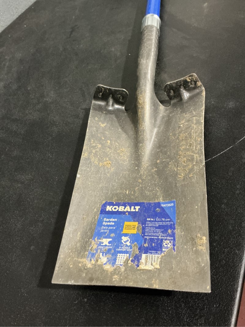 Condition photo showing As Is for kobalt 20.5-in fiberglass d-handle garden spade