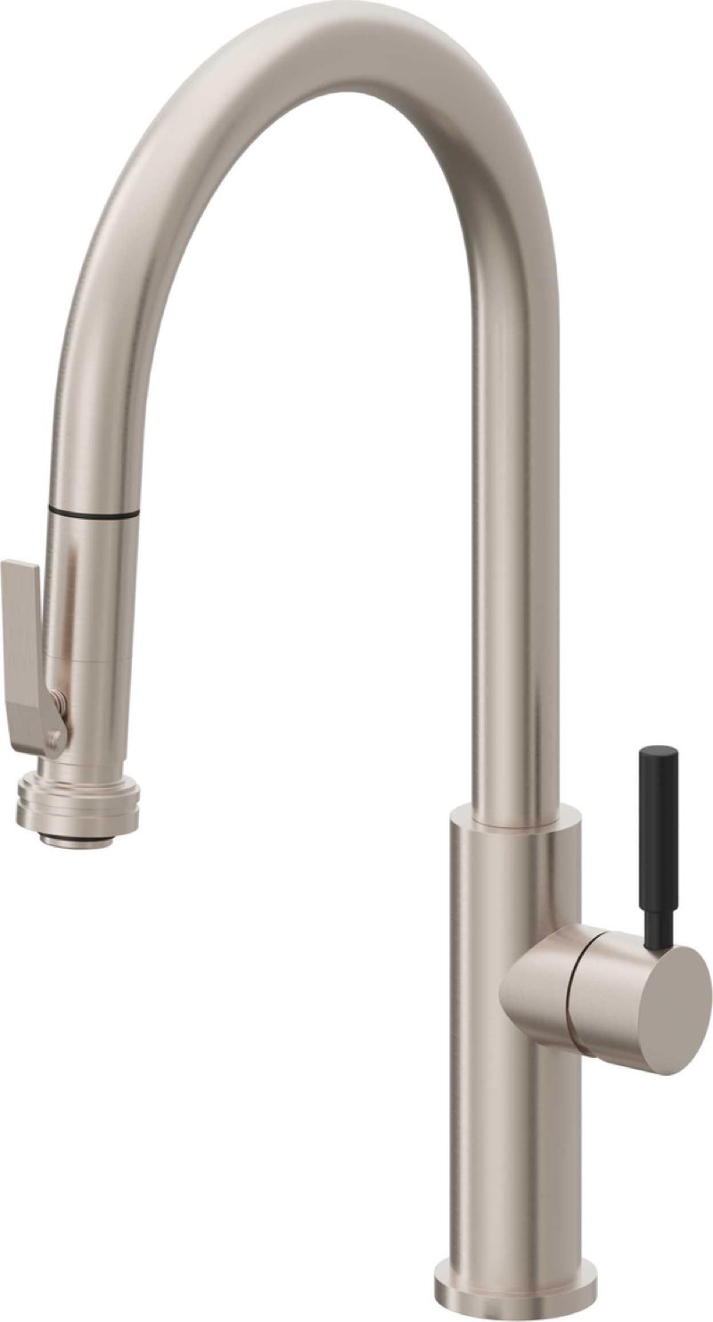 Corsano Pull Down Kitchen Faucet with Squeeze Sprayer, High Arc Spout - Gloss Black