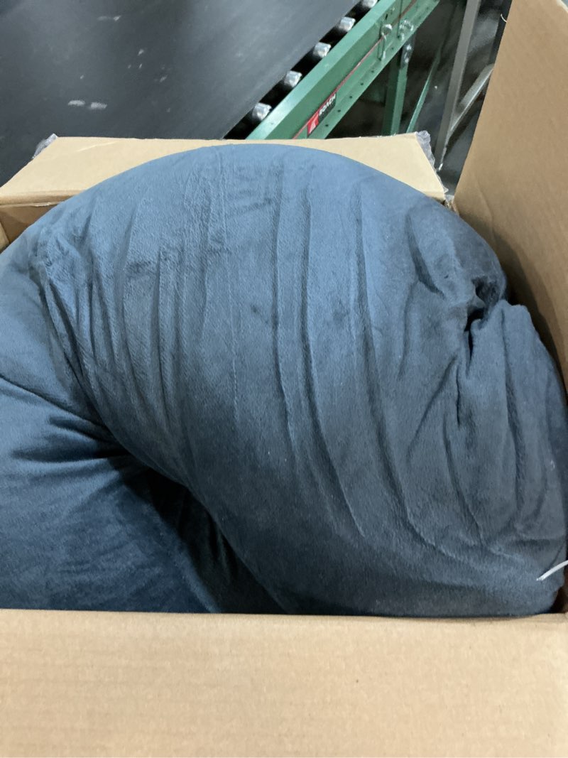 Condition photo showing Good Condition for allopera pregnancy pillow, full body 57 inch maternity pillow with removable washable cover - sleep support for legs, back, neck, shoulder, hips, belly for pregnent women, black grey velvet cover black-grey velvet