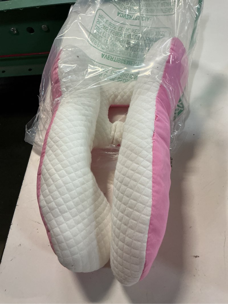 Condition photo showing Good Condition for baby travel pillow, upgrade u-shape infant pillow for car seat pushchair and stroller, soft comfortable rest cushion for kids newborn and toddler -pink 1-pink