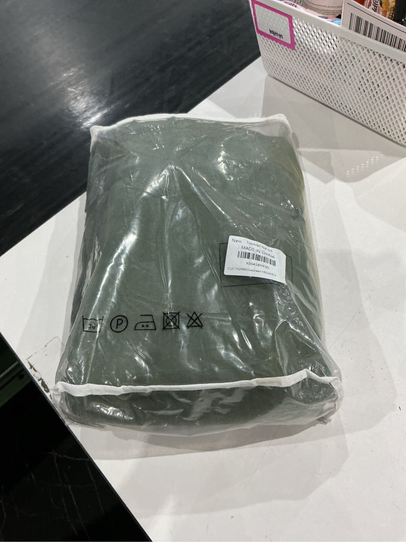 Condition photo showing Good Condition for donren olive green pinch pleated blackout curtains with hooks - 102 inch length room darkening thermal insulated window curtain panels for living room bedroom 2 panel 40" wx102 l olive green 40"w x 102"l (pack of 2)