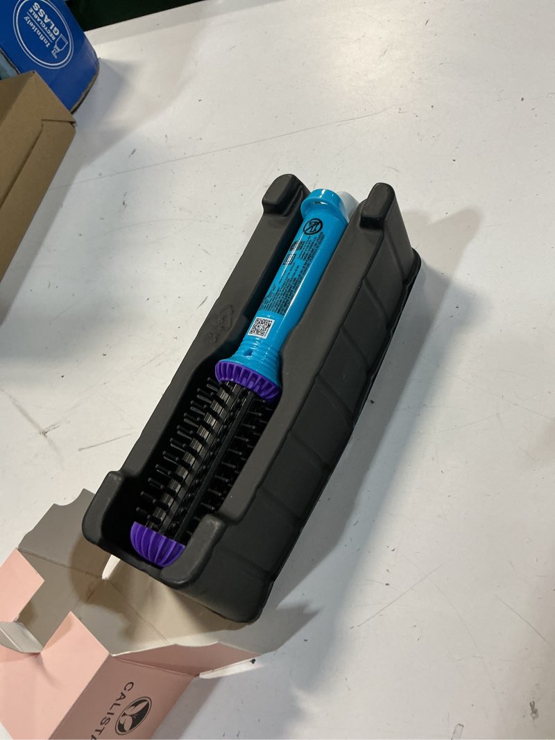 Condition photo showing New/Like New for calista gogo mini heated round brush | curl, touch-up, de-frizz, smooth, and style hair with mini 7” styling tool | heats to 365°f | perfect travel tool | dual voltage (berry burst)