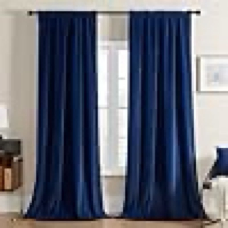 Joydeco Blue Velvet Curtains 90 inch Length 2 Panels Burg Set, Luxury Rod Pocket Thermal Insulated Window Blackout Curtain, Room Darkening Drapes for Living Dining Room Bedroom Privacy