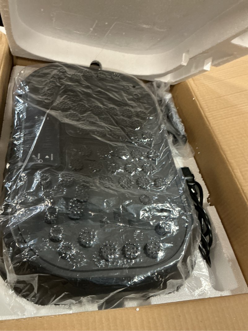 Condition photo showing As Is for Vibration Plate Exercise Machine - CrazyFeb Vibration Plate for Lymphatic Drainage, Whole Body Vibrating Plate Exercise Machine - Waver Vibration Plate High-Intensity Fitness Equipment for Weight Loss black