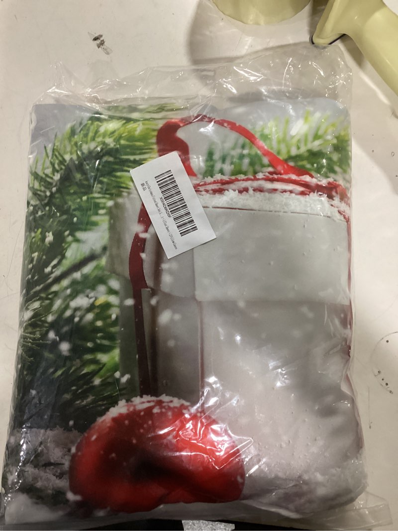 Condition photo showing New/Like New for kxry Christmas Fitted Sheet Set Snow Scene Evergreen Bough Bedding Set Full Size for Girls Boys Kids Gift Box Red Balls 1 Fitted Sheet + 1 Flat Sheet + 2 Pillow Cases Grey Full