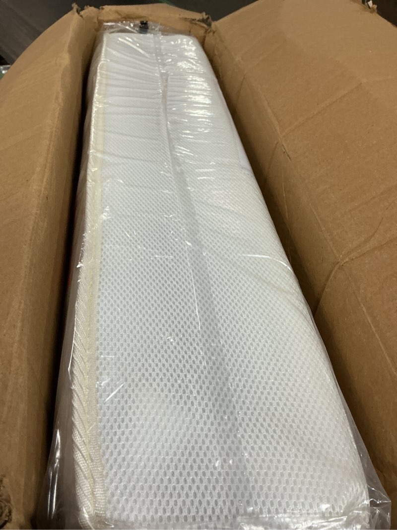 Condition photo showing New/Like New for dream on me twilight 5” 2-in-1 breathable spring coil crib & toddler mattress – firm infant side & plush toddler side, reversible design, waterproof vinyl cover, greenguard gold & jpma certified
