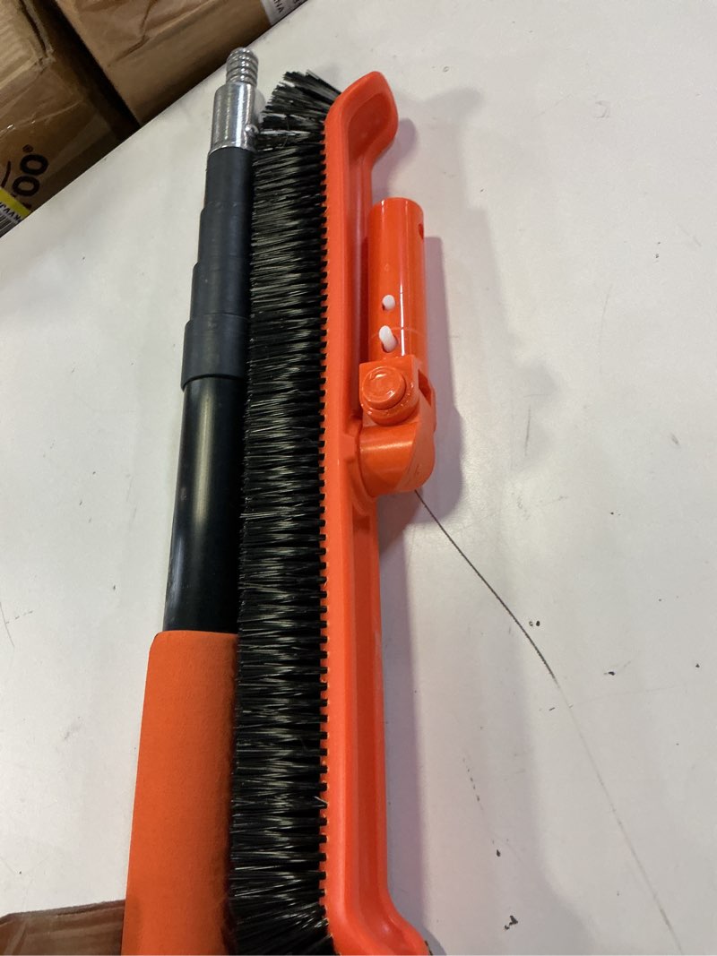 Condition photo showing As Is for laanpole 4-in-1 pool brush with pole, heavy duty 18" pool brush head, 5" stainless steel brush and hand-held pool scrub brush for inground & above ground pools, pool scrubber brush with 16ft pole