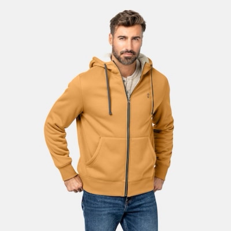 free country the everybody sherpa adult unisex amber fleece hooded work jacket ( m )