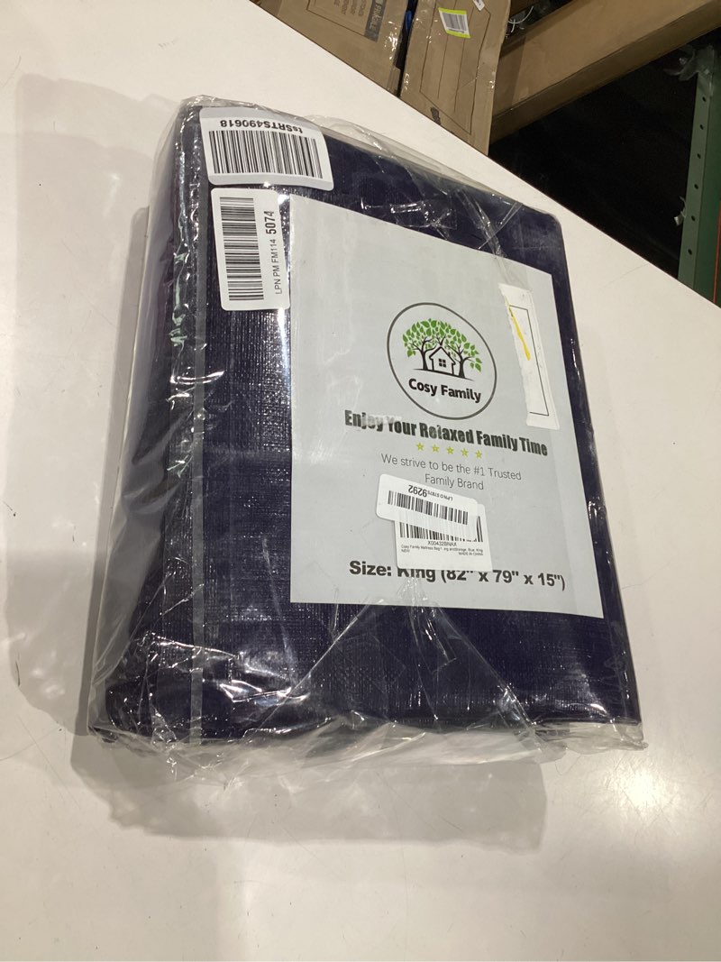 Condition photo showing New/Like New for cosy family mattress bags for moving with 8 handles - 170gsm extra-thick mattress bag for moving supplies - reusable mattress cover protector storage with zipper, blue, king king 1