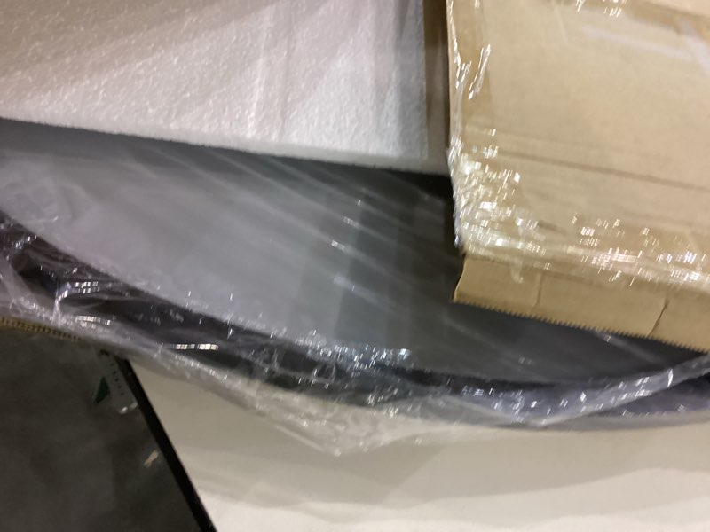 Condition photo showing New/Like New for VooBang Wide Arched Wall Mirror, 31 x 32 inch Arch Bathroom Mirror, Wall Mounted Vanity Mirror with Arch Metal Frame, Modern Bathroom Vanity Mirror for Bedroom, Living Room, Hanging or Leaning, Black Black 32"L x 31"W