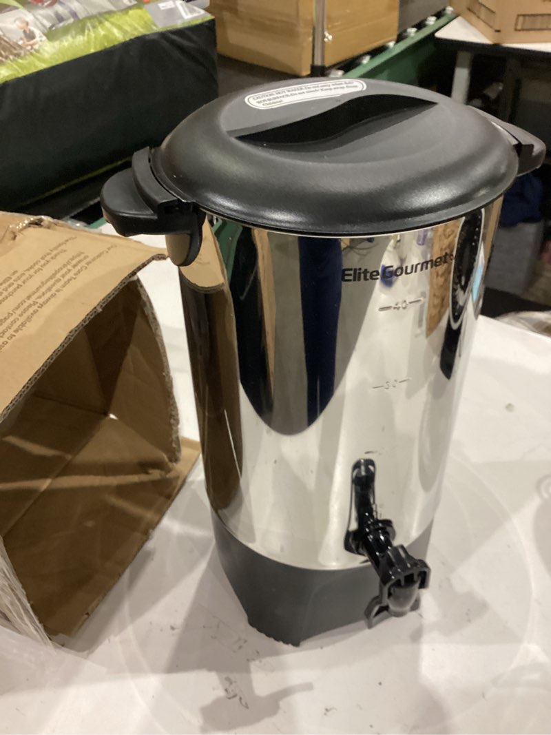 Condition photo showing As Is for kffkff commercial coffee urn 50 cup stainless steel coffee dispenser fast brew