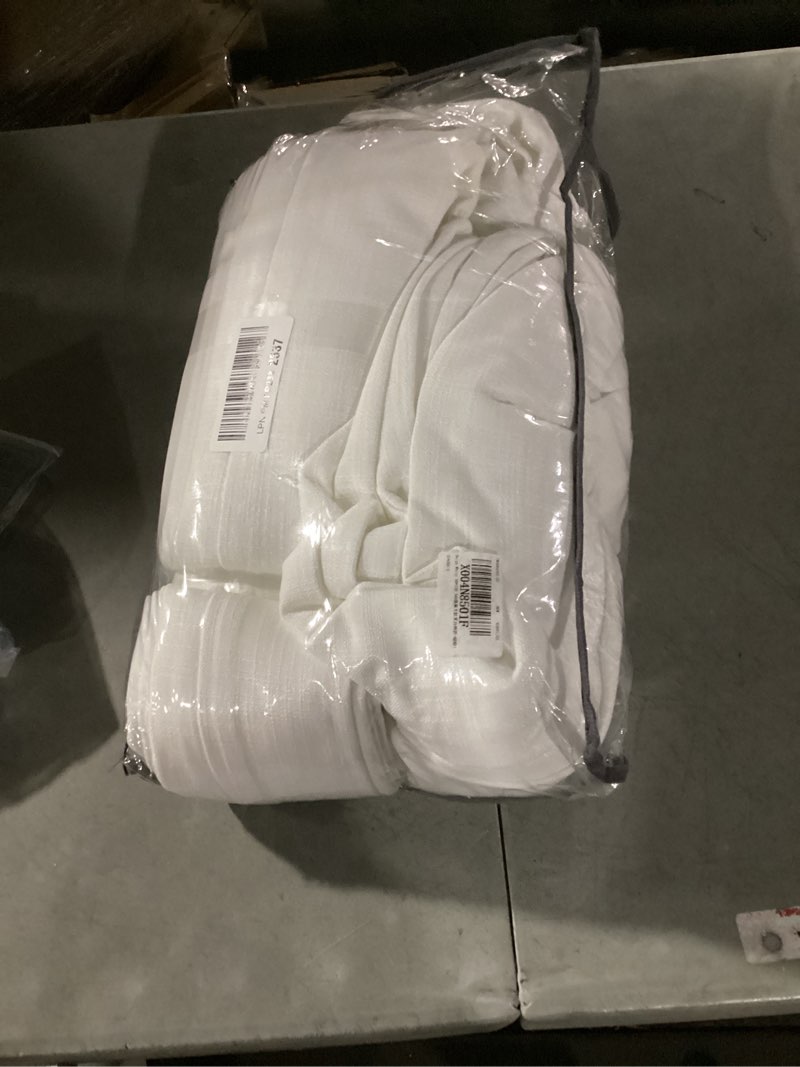 Condition photo showing As Is for 120 Inch Length Extra Long Linen Curtains Modern Neutral Curtain 10 Foot Light Filtering Semi Sheer Back Tab Pinch Pleat Curtain for Tall Ceiling Living Room 2 Panels 50 by 120 Inch Ivory Beige White Beige White 50"W x 120"L (Pack of 2)