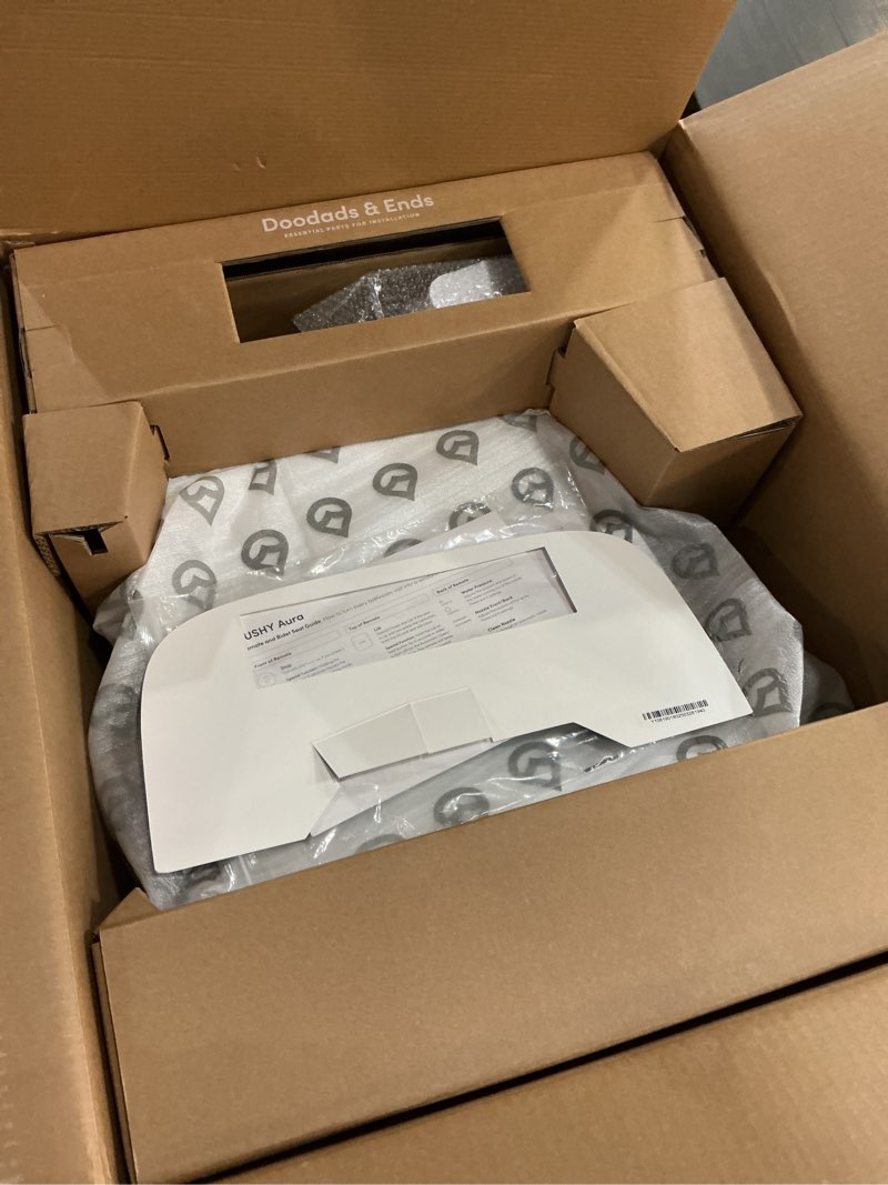 Condition photo showing New/Like New for tushy aura luxury electric bidet seat | heated toilet seat with temperature control, self-cleaning nozzle, instant adjustable warm water & dryer (remote control & auto open, soft close lid), elongated aura elongated bidet seat