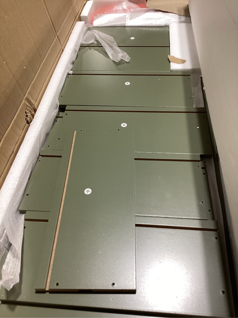 Condition photo showing Good Condition for vasagle storage cabinet with drawers, freestanding floor cabinet with door, 11.8 x 21.7 x 32.3 inches, adjustable shelf, for bathroom, living room, kitchen, forest green ulhc041ch01s 1 door + 4 drawers?32.3"? forest green