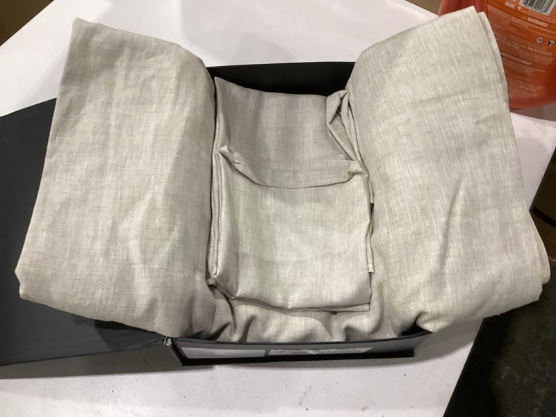 Condition photo showing Good Condition for atlinia 100% flax linen duvet cover set - stone washed pure french linen organic fabric for farmhouse comforter boho bedding included 1 duvet cover 2 pillow shams(natural, queen) natural queen